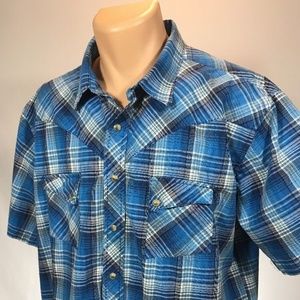 Wrangler XXL Shirt Western Mens Pearl Snap
